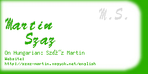 martin szaz business card